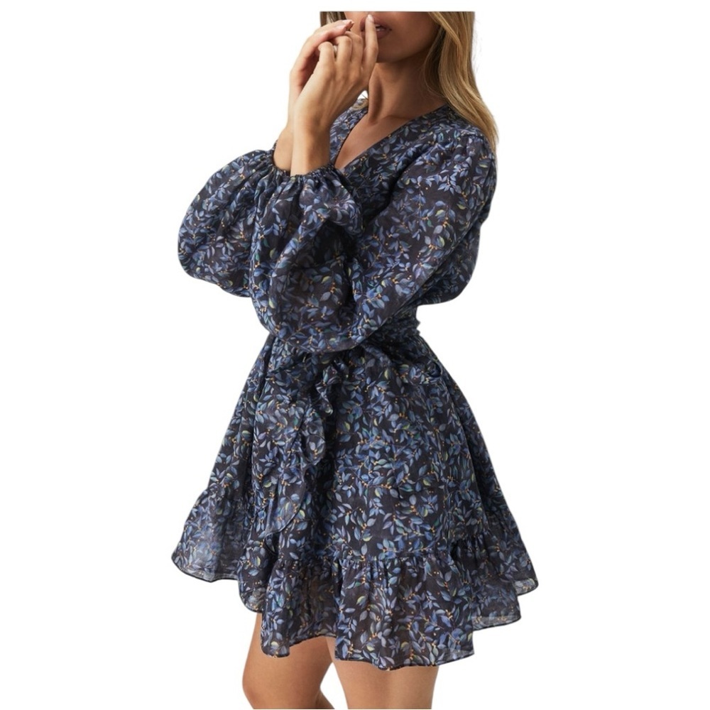 Bardot Paris Blue Floral Mini Dress